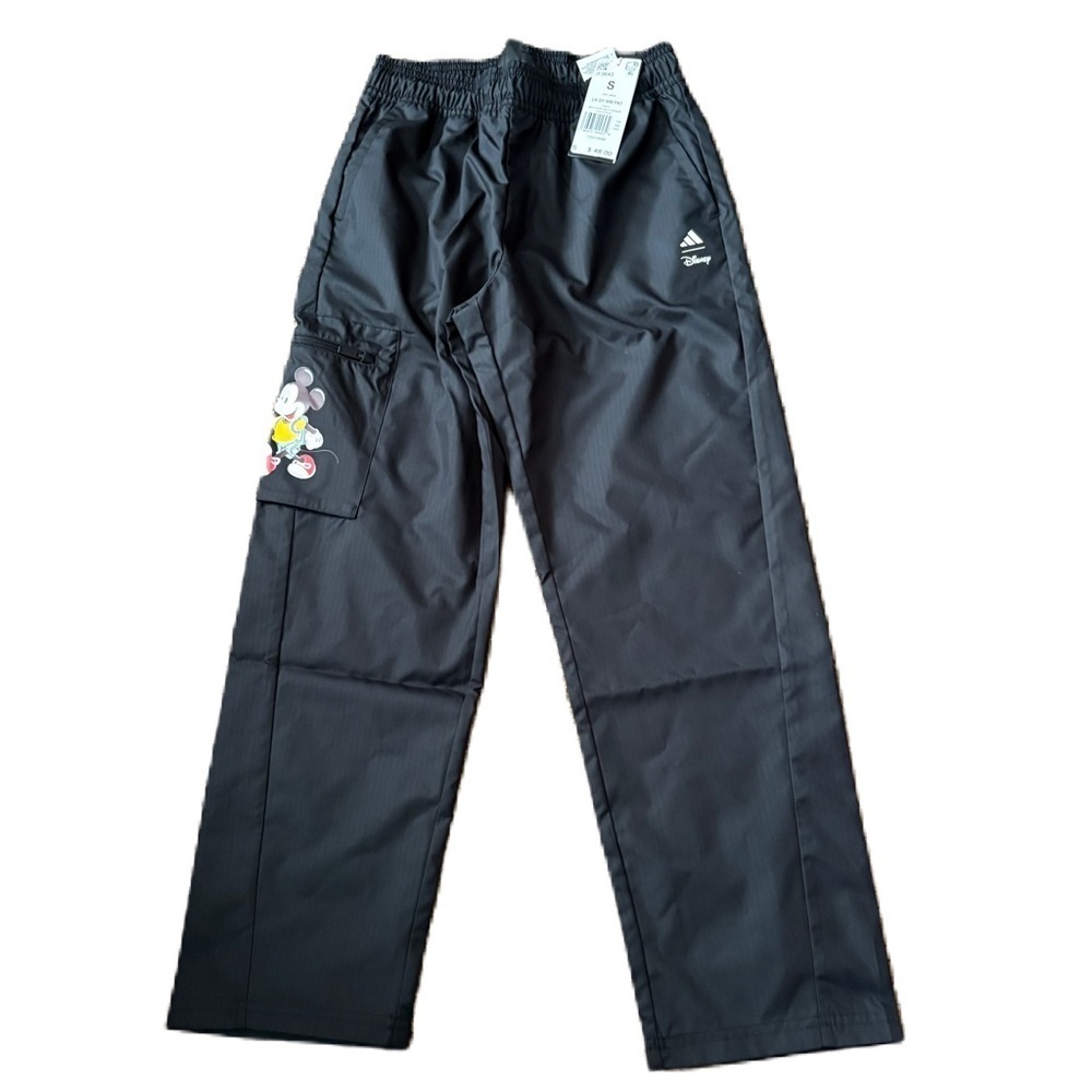 Disney Adidas Track Sweat Pants Kids NEW Mickey Mouse Black Casual Small 9-10